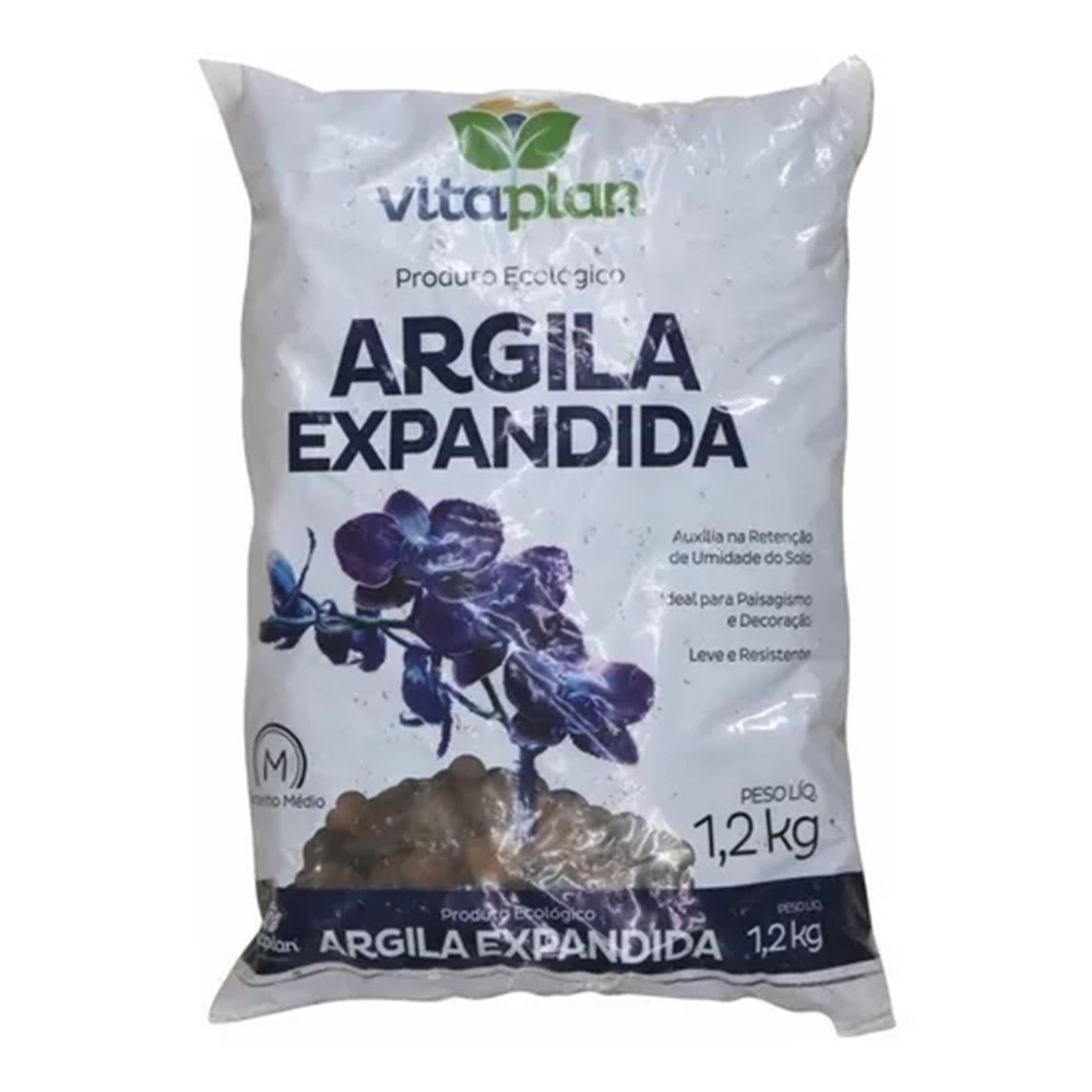 Argila Expandida Vitaplan 1,2kg para drenagem e umidade de vasos