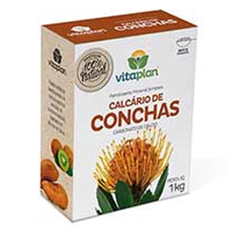 Calcário de Conchas Vitaplan 1kg corretivo de acidez com cálcio natural