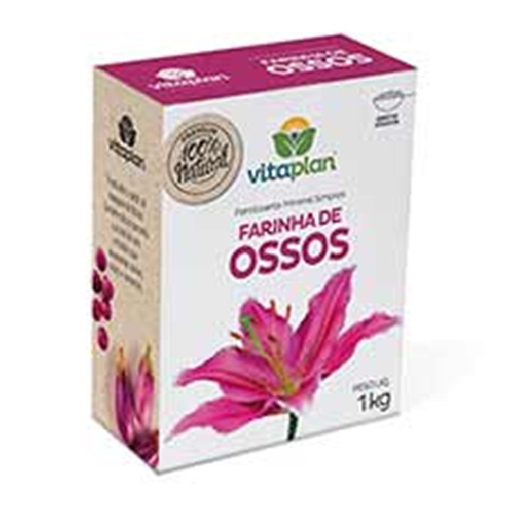 Farinha de Osso Vitaplan 1kg fertilizante orgânico com fósforo e cálcio