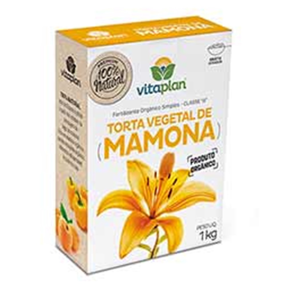 Torta de Mamona Vitaplan 1kg fertilizante orgânico com nitrogênio