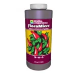 FloraMicro General Hydroponics 473ml, fertilizante com microelementos quelatados para nutrição completa de plantas.
