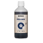Fish Mix Biobizz 500ml, fertilizante orgânico que acelera o crescimento das plantas e enriquece o solo com microrganismos benéficos em grandes cultivos.