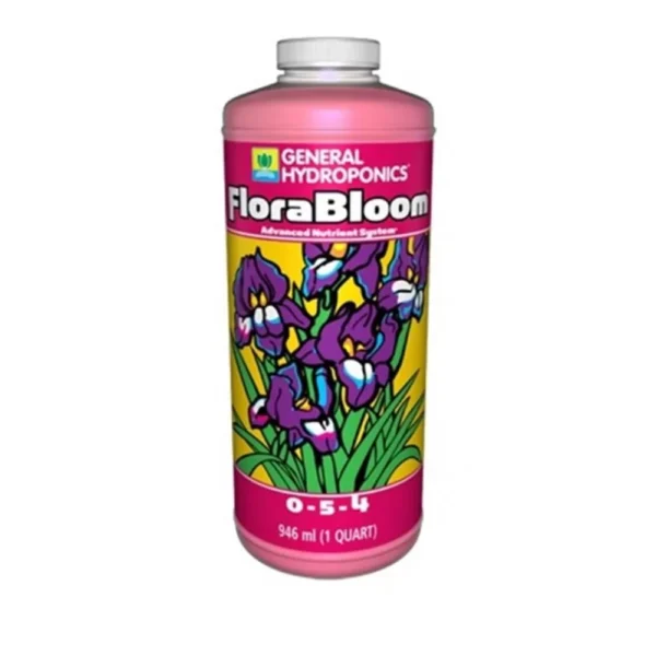FloraBloom General Hydroponics 946ml, fertilizante para floração e frutificação, raízes saudáveis, melhora sabor e aroma, nutrição completa para hidroponia.