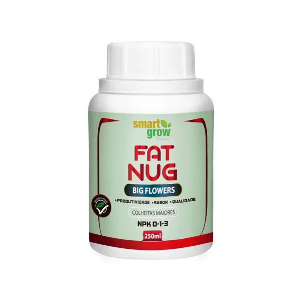 Fat Nug Smart Grow 250ml, Flower Booster orgânico para flores e frutos gigantes, colheitas abundantes e de alta qualidade.