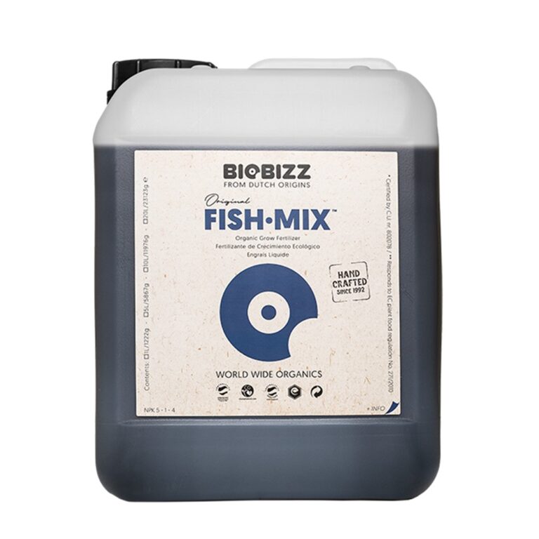Fish Mix Biobizz 5L, fertilizante orgânico para um crescimento vigoroso.