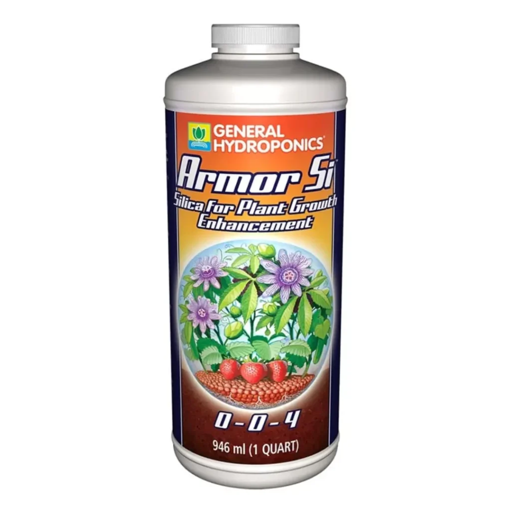 Armor Si General Hydroponics 946ml, suplemento de sílica e potássio para fortalecer plantas.