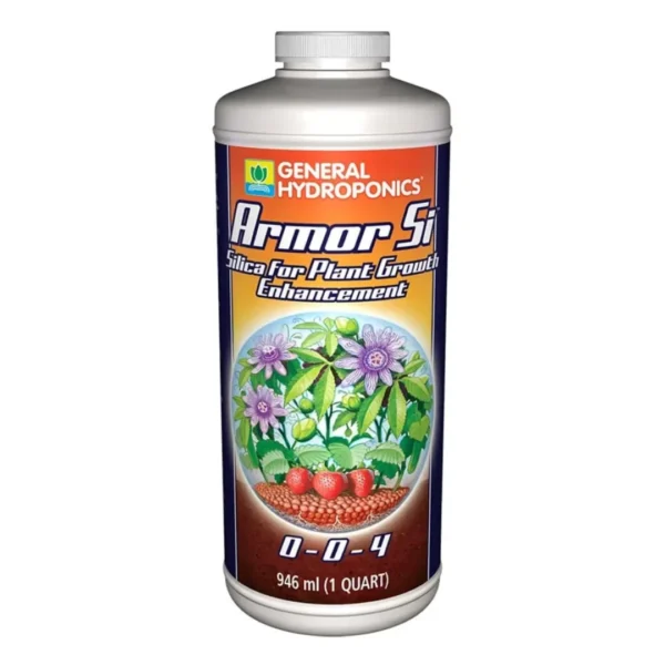 Armor Si General Hydroponics 946ml, suplemento de sílica e potássio para fortalecer plantas.