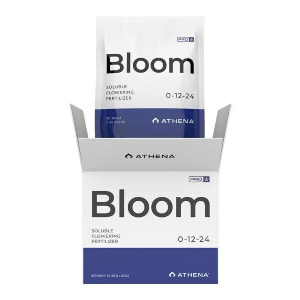Athena Pro Bloom 900g, fertilizante solúvel para floração exuberante em cultivos menores.