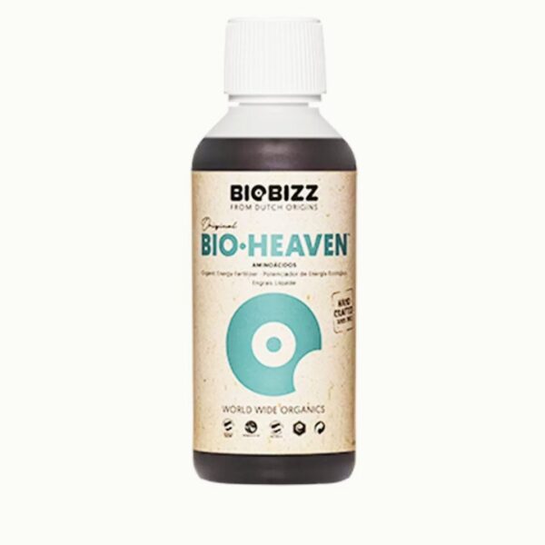Bio Heaven Biobizz 250ml, fertilizante orgânico que fornece energia para plantas, melhora a absorção de nutrientes e elimina toxinas.