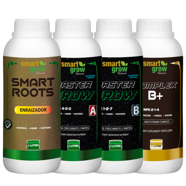 Combo Vegetativo Smart Grow 1L, kit completo para crescimento vegetativo de cultivos.