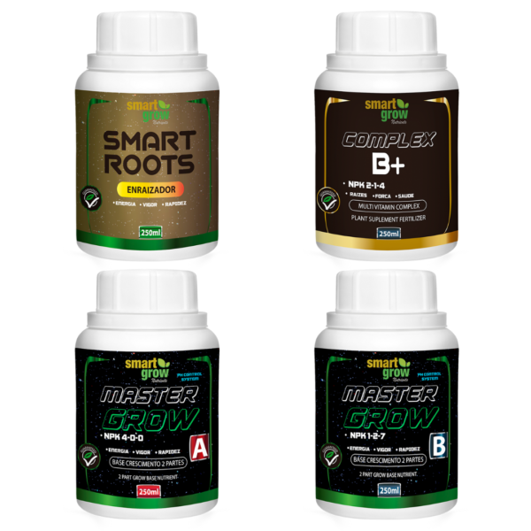 Combo Vegetativo Smart Grow 250ml, kit para crescimento vegetativo em espaços compactos.