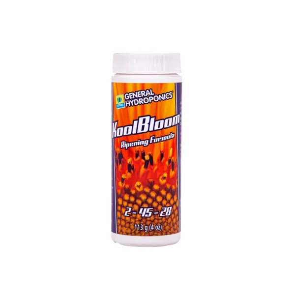 Dry KoolBloom General Hydroponics 113g, fertilizante para peso e amadurecimento das flores, NPK 2-45-28, aromas intensos.