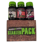 Starter Pack Maria Green 250ml, kit com fertilizantes orgânicos para todas as fases do cultivo.
