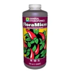 FloraMicro General Hydroponics 946ml, fertilizante com microelementos quelatados para nutrição completa de plantas.