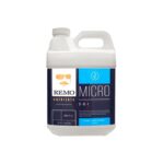 Frasco do Fertilizante Remo Micro em diferentes tamanhos (250ml, 1L, 4L, 10L), com a marca Remo Nutrients e indicação de ser um fertilizante base com micronutrientes.