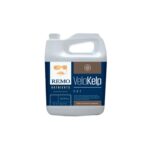 Frasco do Fertilizante Remo Velokelp em diferentes tamanhos (250ml, 1L, 4L, 10L), com a marca Remo Nutrients em destaque e indicação de ser um suplemento de algas.