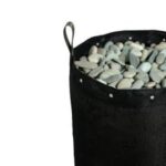 Vaso Malha PVC Biocultivo BioBag de 250 litros, mostrando a estrutura de malha que permite a oxigenação e o desenvolvimento radicular.