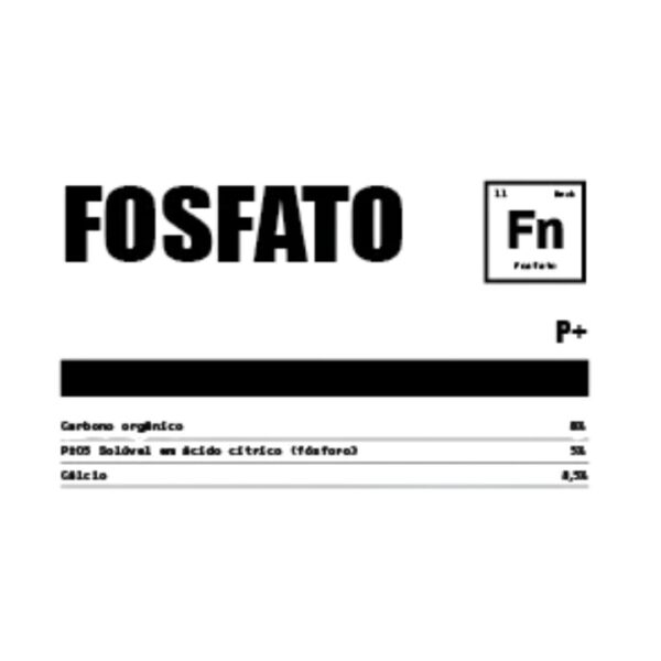 Embalagem de 1kg de Fosfato Natural Organo Lab, mostrando o produto em pó e remetendo à sua origem mineral e benefícios para o crescimento das plantas.