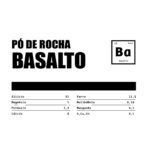 Embalagem de 1kg de Pó Basalto Organo Lab, mostrando o produto em sua forma pulverizada ou granular, com elementos que remetem a rochas vulcânicas e fertilidade do solo.