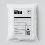 Embalagem de 500g de Torta de Neem Organo Lab, mostrando o produto em pó e destacando seus benefícios como escudo natural para plantas.