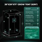 Estufa de cultivo indoor Mars Hydro, com dimensões 100x100x180cm, mostrando sua estrutura robusta de metal e a lona preta. Ideal para uso em ambientes internos.