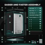 Estufa de cultivo indoor Mars Hydro, com dimensões 120x120x200cm, mostrando sua estrutura robusta de metal e a lona preta. Ideal para uso em ambientes internos.
