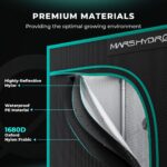 Estufa de cultivo indoor Mars Hydro, com dimensões 60x120x180cm, mostrando sua estrutura robusta de metal e a lona preta. Ideal para uso em ambientes internos.