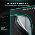Estufa de cultivo indoor Mars Hydro, com dimensões 60x120x180cm, mostrando sua estrutura robusta de metal e a lona preta. Ideal para uso em ambientes internos.
