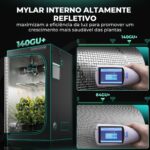 Estufa de cultivo indoor Mars Hydro, com dimensões 60x60x140cm, mostrando sua estrutura robusta de metal e a lona preta. Ideal para uso em ambientes internos.