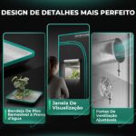 Estufa de cultivo indoor Mars Hydro, com dimensões 60x60x140cm, mostrando sua estrutura robusta de metal e a lona preta. Ideal para uso em ambientes internos.