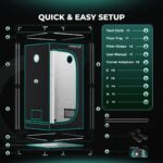 Estufa de cultivo indoor Mars Hydro, com dimensões 80x80x160cm, mostrando sua estrutura robusta de metal e a lona preta. Ideal para uso em ambientes internos.