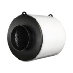 Filtro de Carvão Ativado Garden Highpro Proactiv 125mm, mostrando sua estrutura leve e compacta para instalação em sistemas de ventilação.