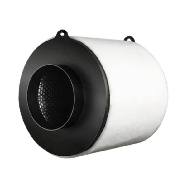 Filtro de Carvão Ativado Garden Highpro Proactiv 125mm, mostrando sua estrutura leve e compacta para instalação em sistemas de ventilação.