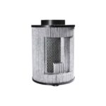 Filtro de Carvão Ativado Garden Highpro Proactiv 125mm, mostrando sua estrutura leve e compacta para instalação em sistemas de ventilação.