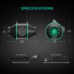 Kit de ventilação completo Mars Hydro de 4 polegadas, mostrando o exaustor, o filtro de carvão e os dutos flexíveis em PVC.