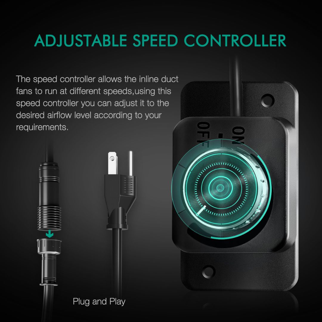 Kit de ventilação completo Mars Hydro de 6 polegadas, mostrando o exaustor, o filtro de carvão e os dutos flexíveis.