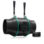 Kit de ventilação completo Mars Hydro de 6 polegadas, mostrando o exaustor, o filtro de carvão e os dutos flexíveis.