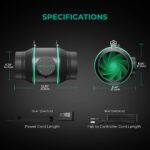 Kit de ventilação completo Mars Hydro de 6 polegadas, mostrando o exaustor, o filtro de carvão e os dutos flexíveis.