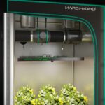 Kit de ventilação completo Mars Hydro de 6 polegadas, mostrando o exaustor, o filtro de carvão e os dutos flexíveis.