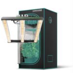 Kit de cultivo indoor com painel de LED Mars Hydro FC1500 e estufa de 80 x 80 x 160cm, montados e prontos para uso.