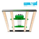 Kit de cultivo indoor com painel de LED Mars Hydro FC3000 e estufa de 100 x 100 x 180cm, mostrando o painel de barra sobre a tenda.