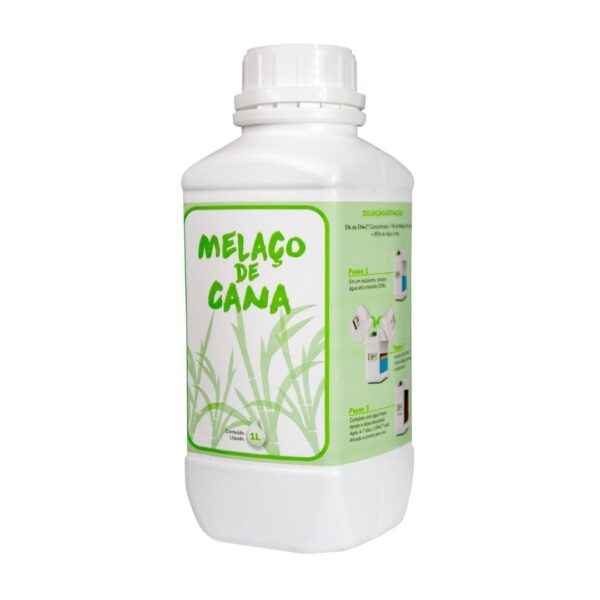Embalagem de 1L de Melaço para uso agrícola da Ambiem, mostrando o produto com elementos que remetem à nutrição e ao solo.