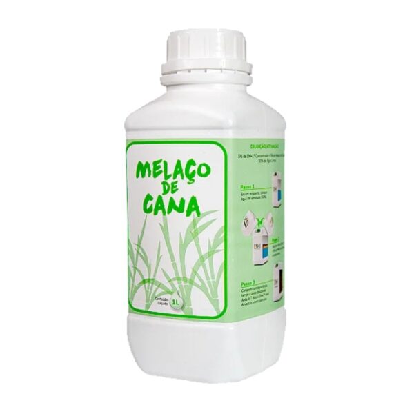 Embalagem de 1L de Melaço para uso agrícola da Ambiem, mostrando o produto com elementos que remetem à nutrição e ao solo.