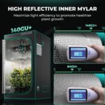 Painel de LED Mars Hydro FC-E3000, um painel de cultivo indoor com múltiplos LEDs e design em barra, ideal para iniciantes e tendas de 100x100cm.