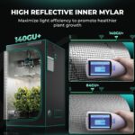 Painel de LED Mars Hydro TS1000, um painel de cultivo indoor com múltiplos LEDs e refletor, ideal para iniciantes e tendas de 80x80cm.