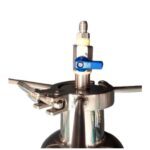 Extrator de coluna pressurizada em aço inox 304, capacidade 600g, com camisa externa dewax e conexões Tri-Clamp da marca Fresh Resin.