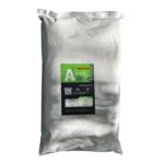 Caixa aberta do Kit EasyCoco exibindo três potes de plástico PET âmbar com rótulos informativos das partes A, B e C.