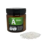 Caixa aberta do Kit EasyCoco exibindo três potes de plástico PET âmbar com rótulos informativos das partes A, B e C.