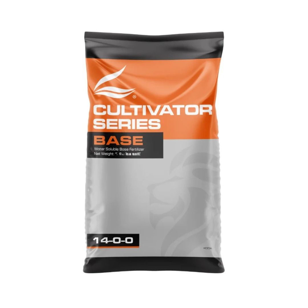 cultivator-series-base-10kg Saco do fertilizante em pó Cultivator Series Base da marca Advanced Nutrients com rótulo descritivo do produto.