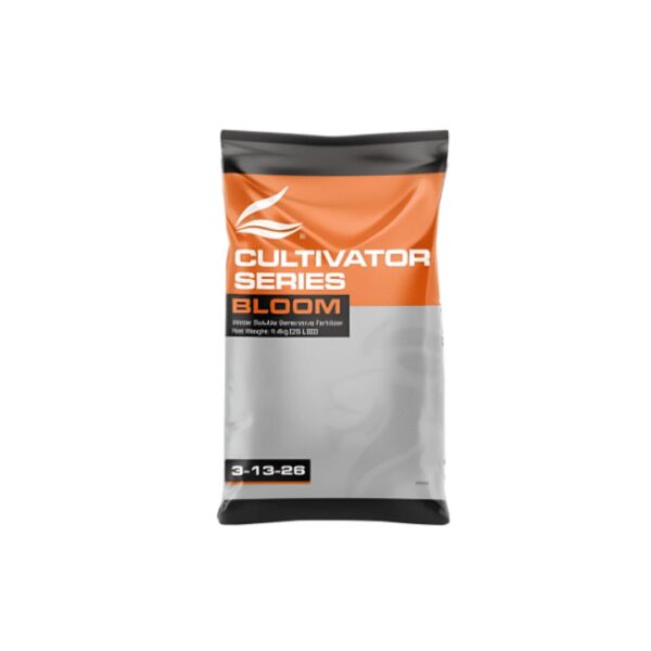 Embalagem do fertilizante seco em pó Cultivator Series Bloom da Advanced Nutrients com destaque para o nome da linha.
